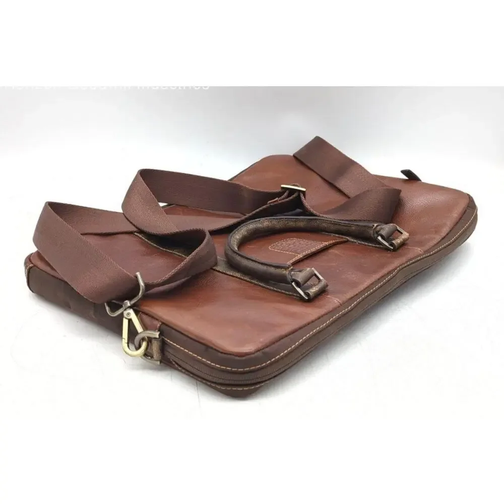 BOCONI GENUINE LEATHER NASHVILLE BRIEFCASE MESSENGER CROSSBODY BAG